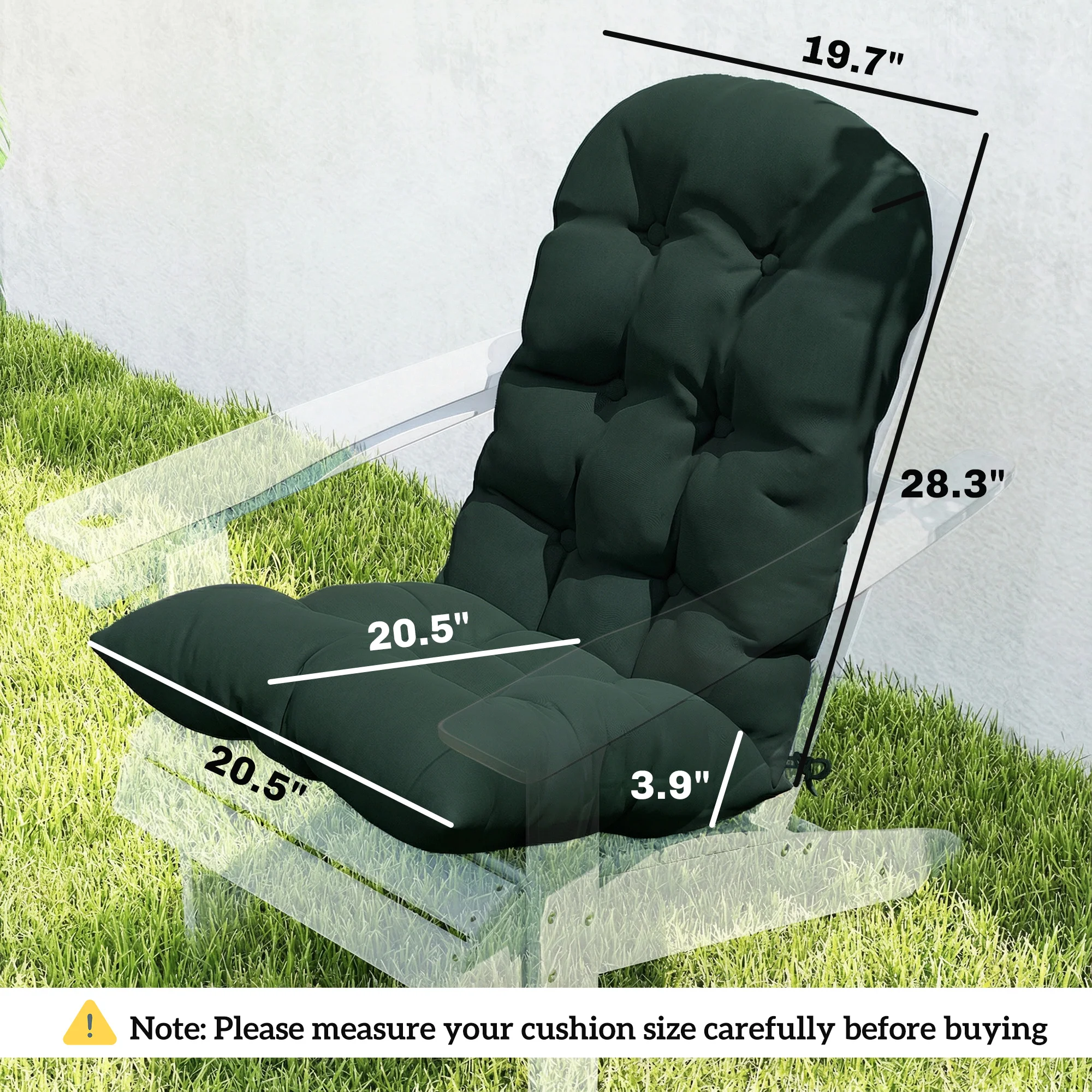 Outdoor Adirondack Sitzkissen 2er-Set, getuftete Hochlehner Polster, Dunkelgrün – Bild 6