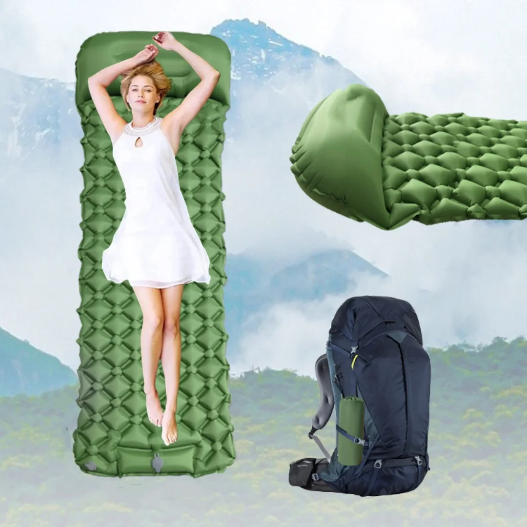 CampGlut Outdoor-Luftmatratze, feuchtigkeitsbeständig und isolierend.
