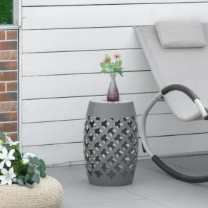 Dekorativer Outdoor-Hocker, 30 cm runder Beistelltisch, Mosaik-Pflanzständer,...