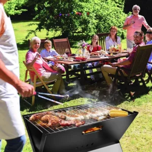 CampGlut Tragbarer Klapp-Grill für Camping und Outdoor.
