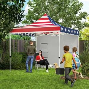 10 x 10 Heavy-Duty-Popup-Pavillon mit Seitenwand, UPF50+ Sonnenschutz mit Tas...