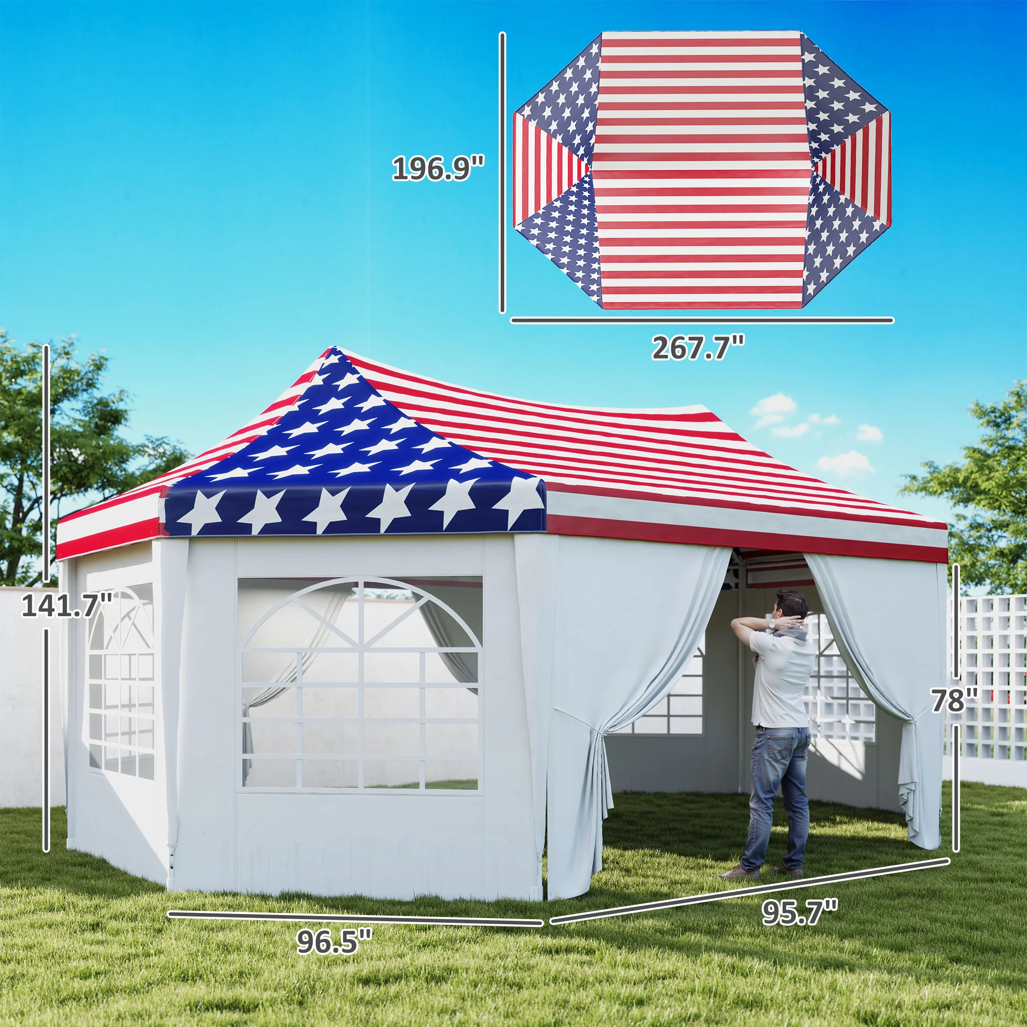 CampGlut Heavy Duty Party Tent, wetterfest.