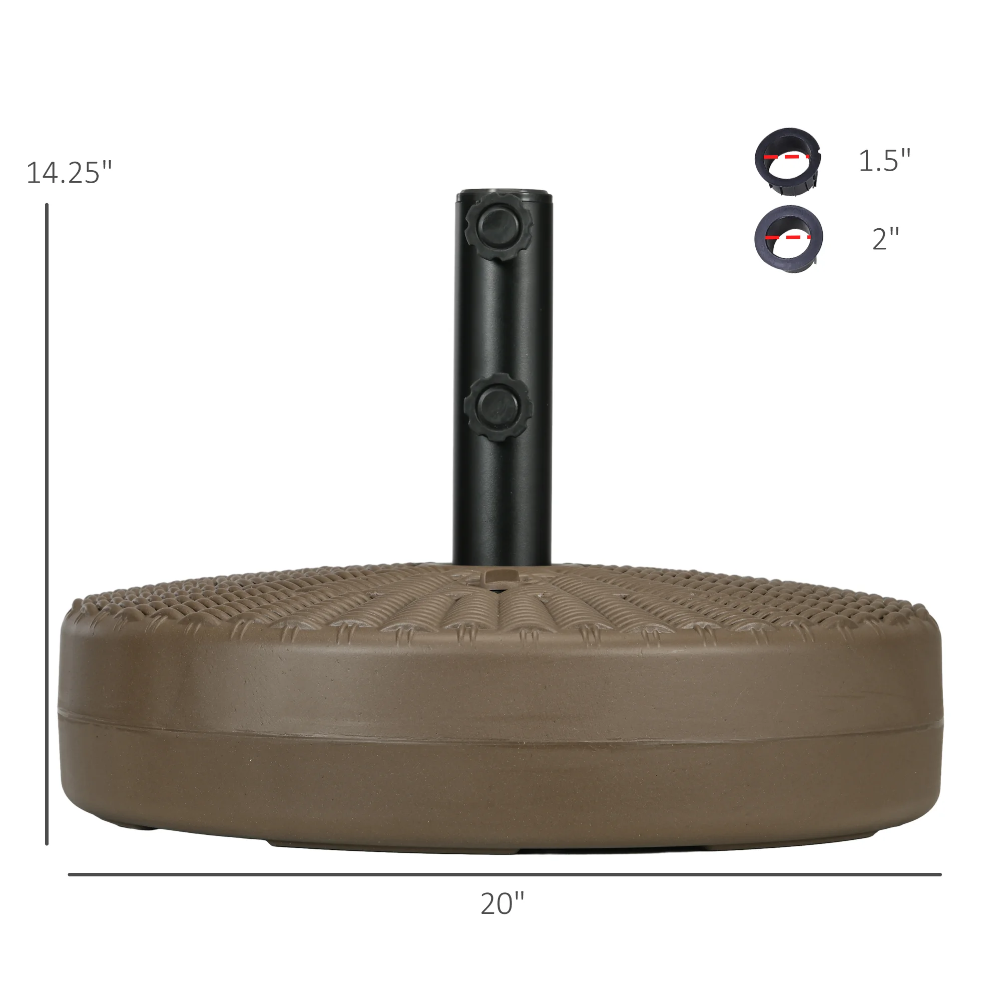 Base de sombrilla redonda rellenable para postes de 1,5" o 2", exterior, terraza,... - Image 6