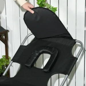 Klappbarer Outdoor-Liegestuhl mit Gesichtsaussparung, Kissen, 5-fach verstell...