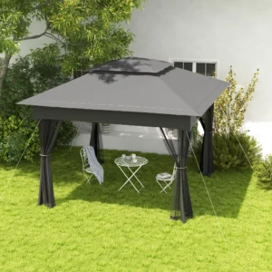 11x11 Outdoor-Pavillon, tragbarer Gazebo mit Reißverschluss-Netz & Tragetasch...