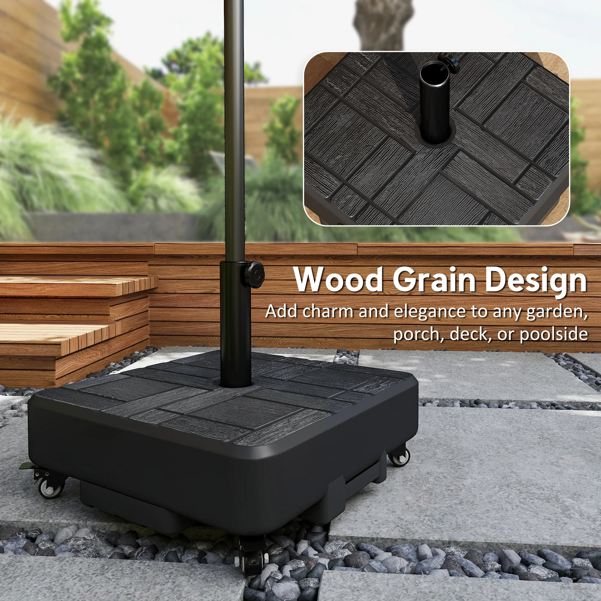 Terrassenschirmständer mit Rollen für 1,5"/1,9" Stangen – Bild 8