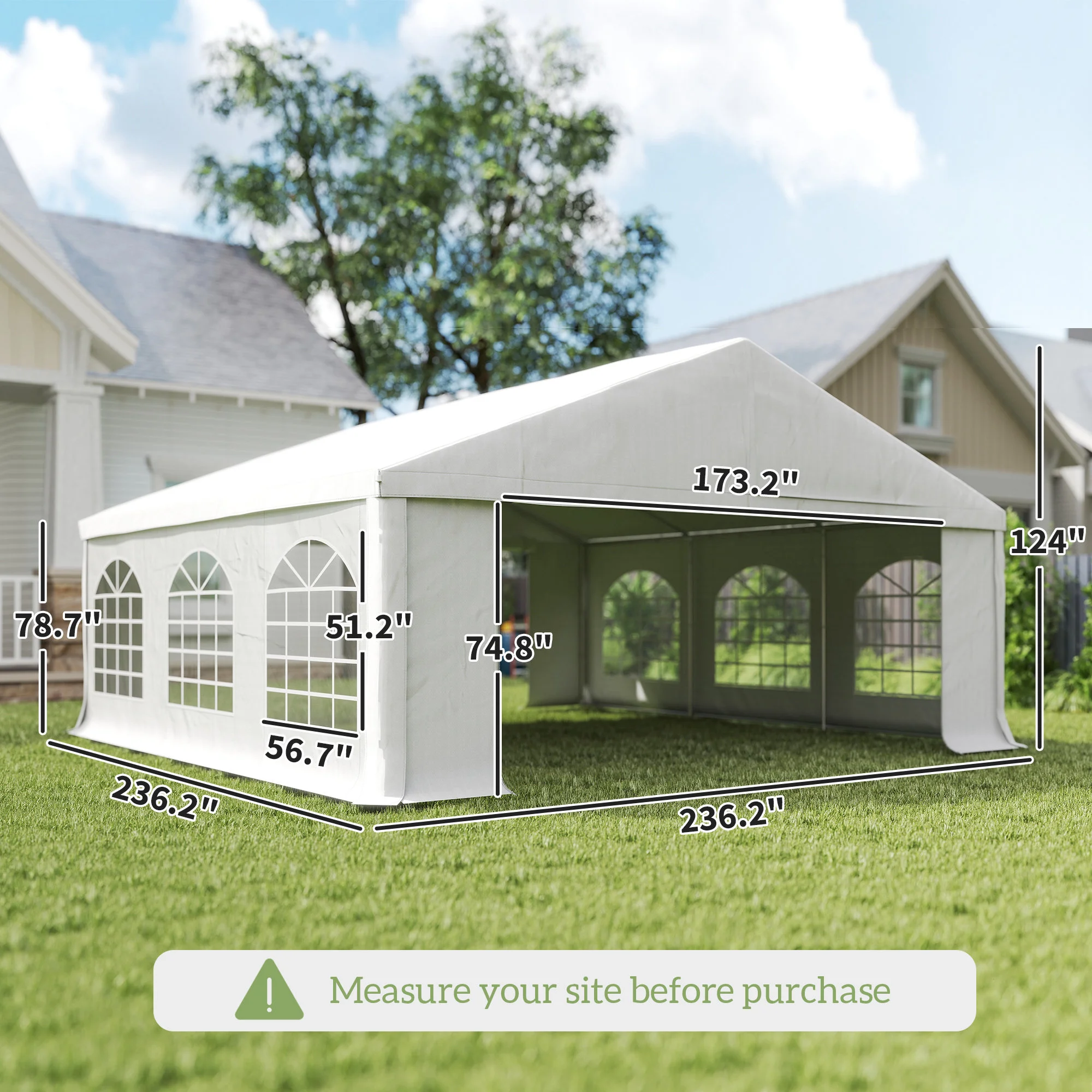 20 x 20 Schwerlast-Hochzeitszelt, Outdoor-Carport-Partyzelt, Terrassenpavillo... – Bild 5