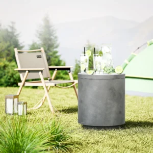 CampGlut 2.6 Gal Outdoor Tisch, 3-in-1 Beton Kühler Bartisch.