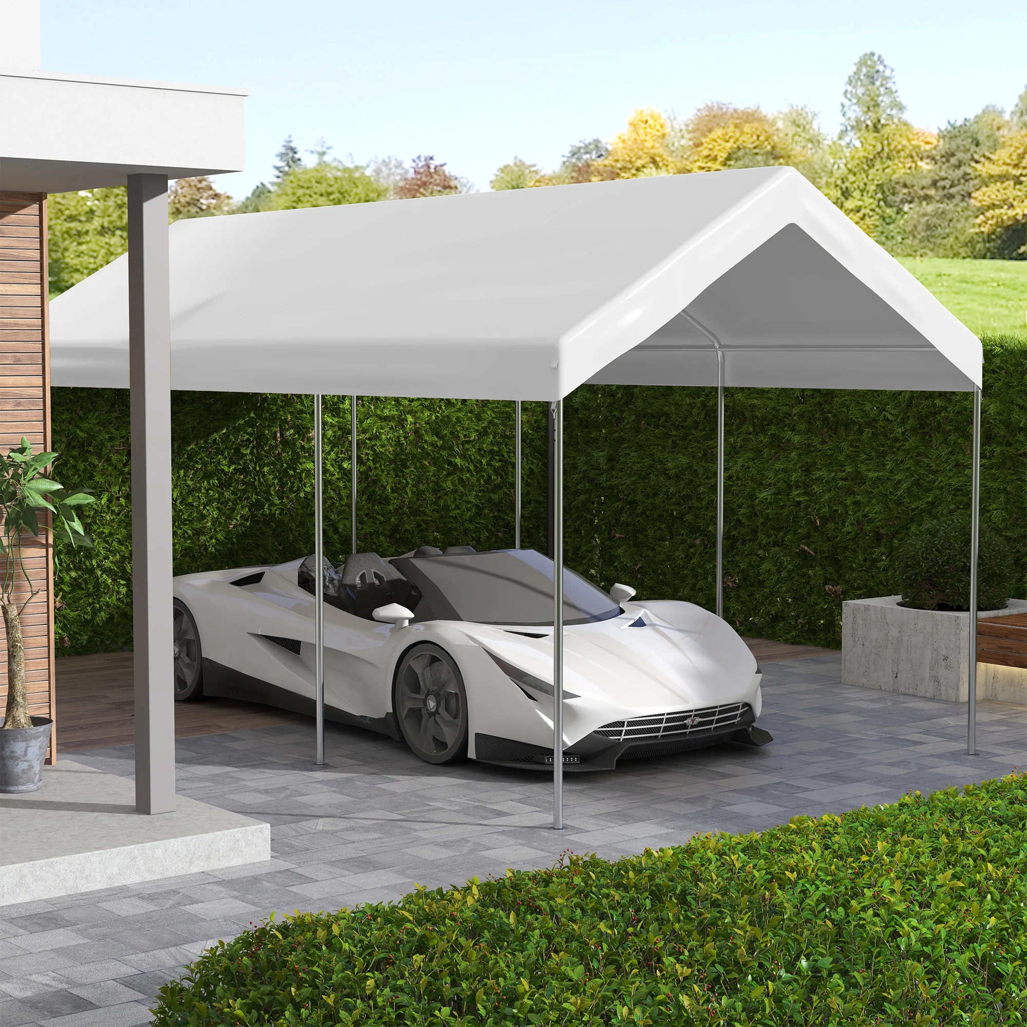 20 x 10 Carport-Ersatzdach für Modell 84C-207WT oder 84C-386V00WT mit Kugelsp...