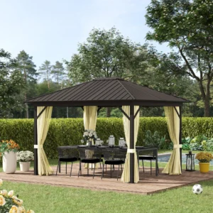 CampGlut Hardtop-Pavillon 11,9 x 9,8 Alurahmen Outdoor