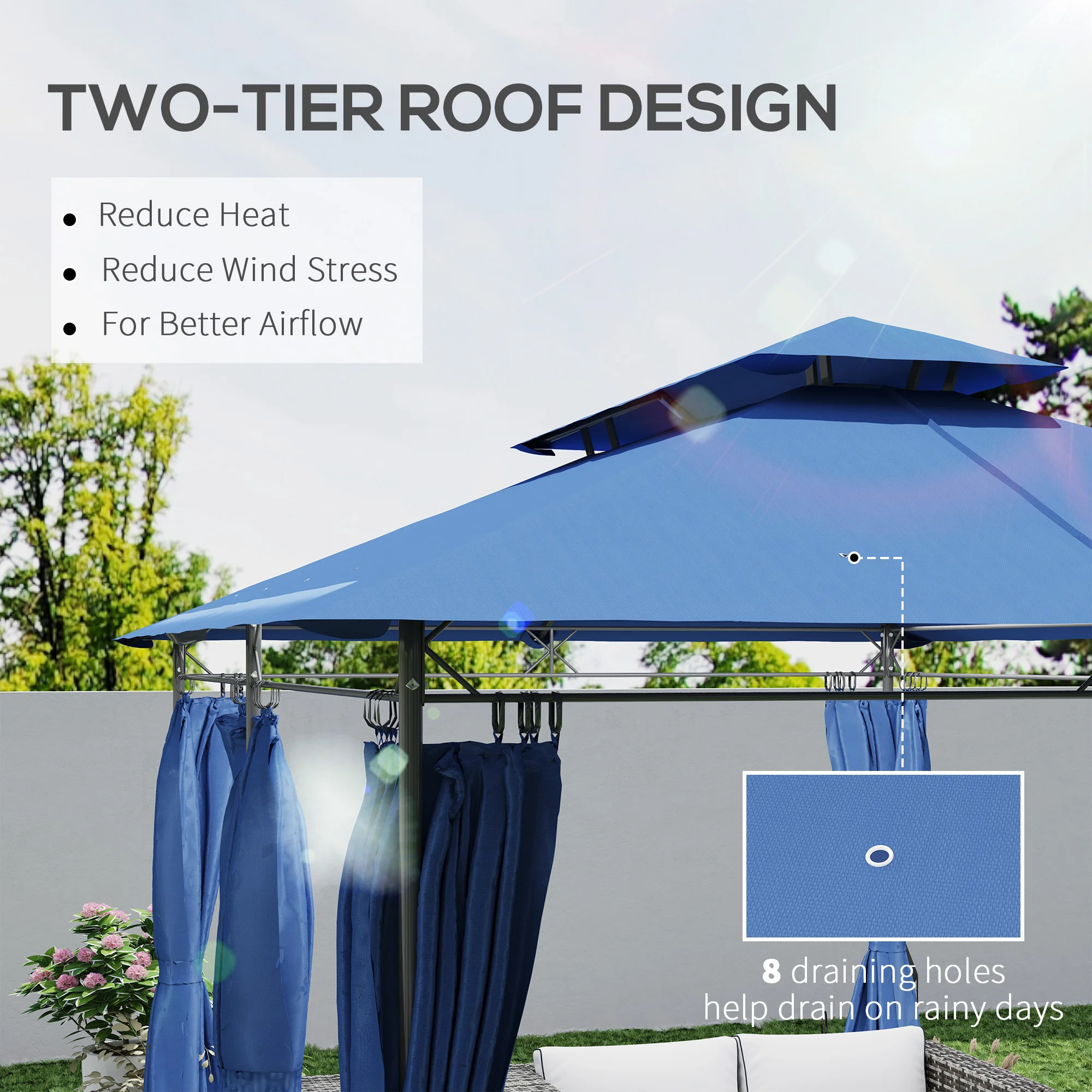 Gazebo de patio à double toit 10 x 13 - Imagen 5