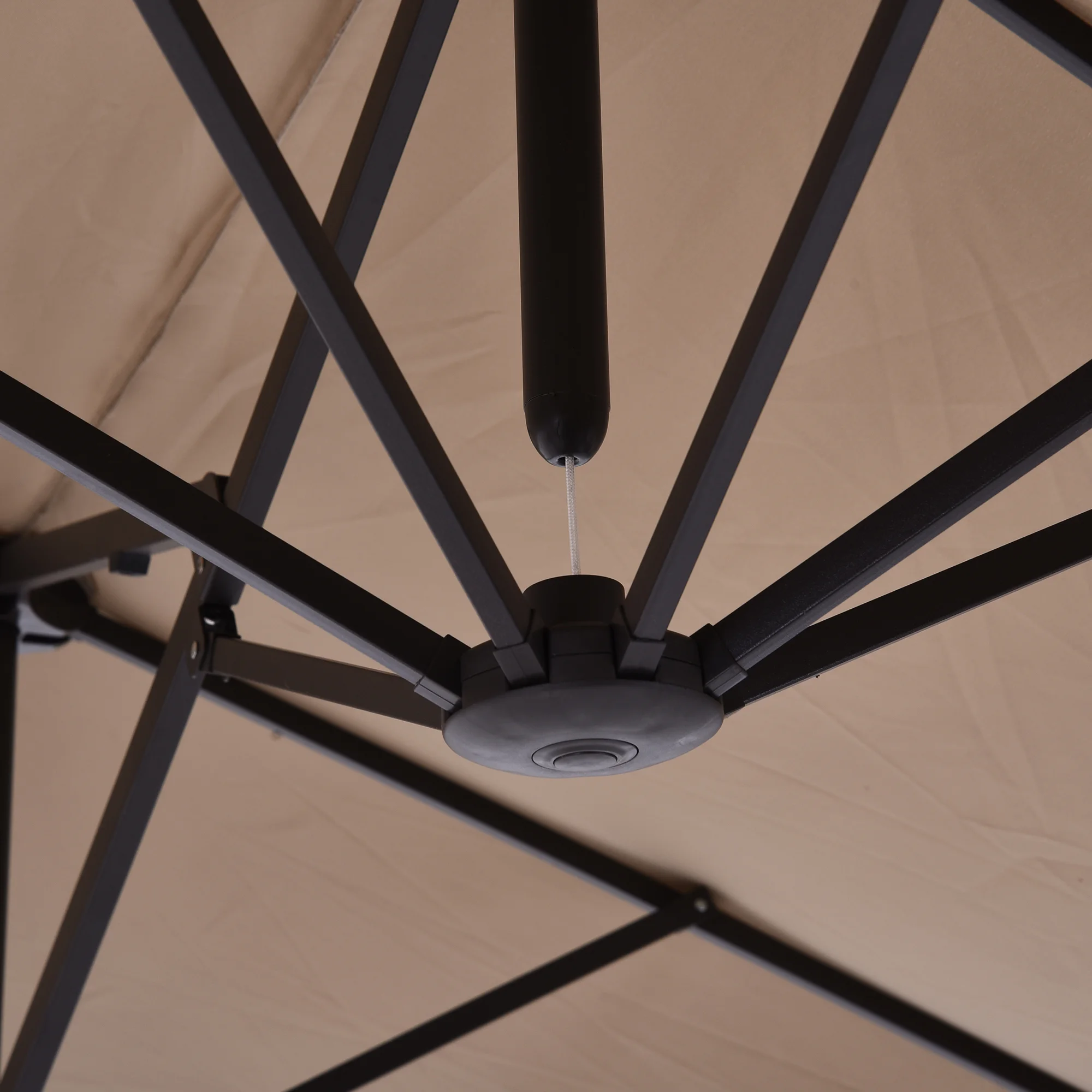 15ft Doppelseitiger Sonnenschirm, Kurbel, für Terrasse, Rasen, Garten & Pool,... – Bild 5