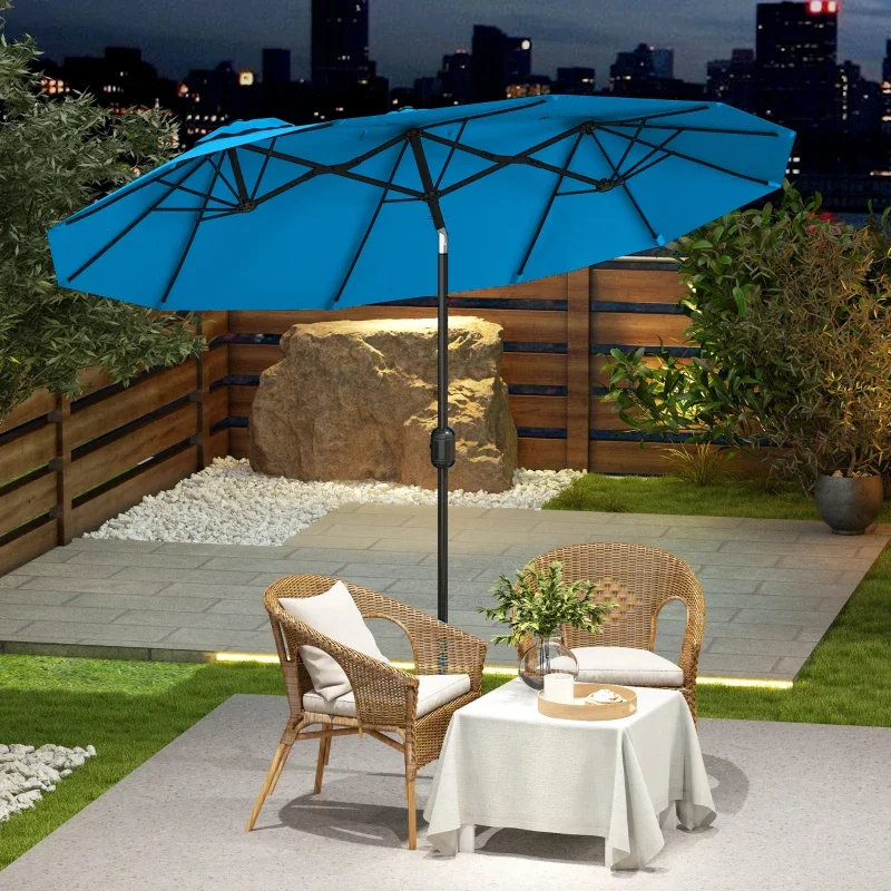 Double-Sided Patio Umbrella, 2.9 m, with Tilt Function and Crank, 3 Vents - Image 10