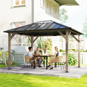 10x12 Hardtop-Pavillon mit verzinktem Stahldach, UPF50+, lichtdurchlässiges D...