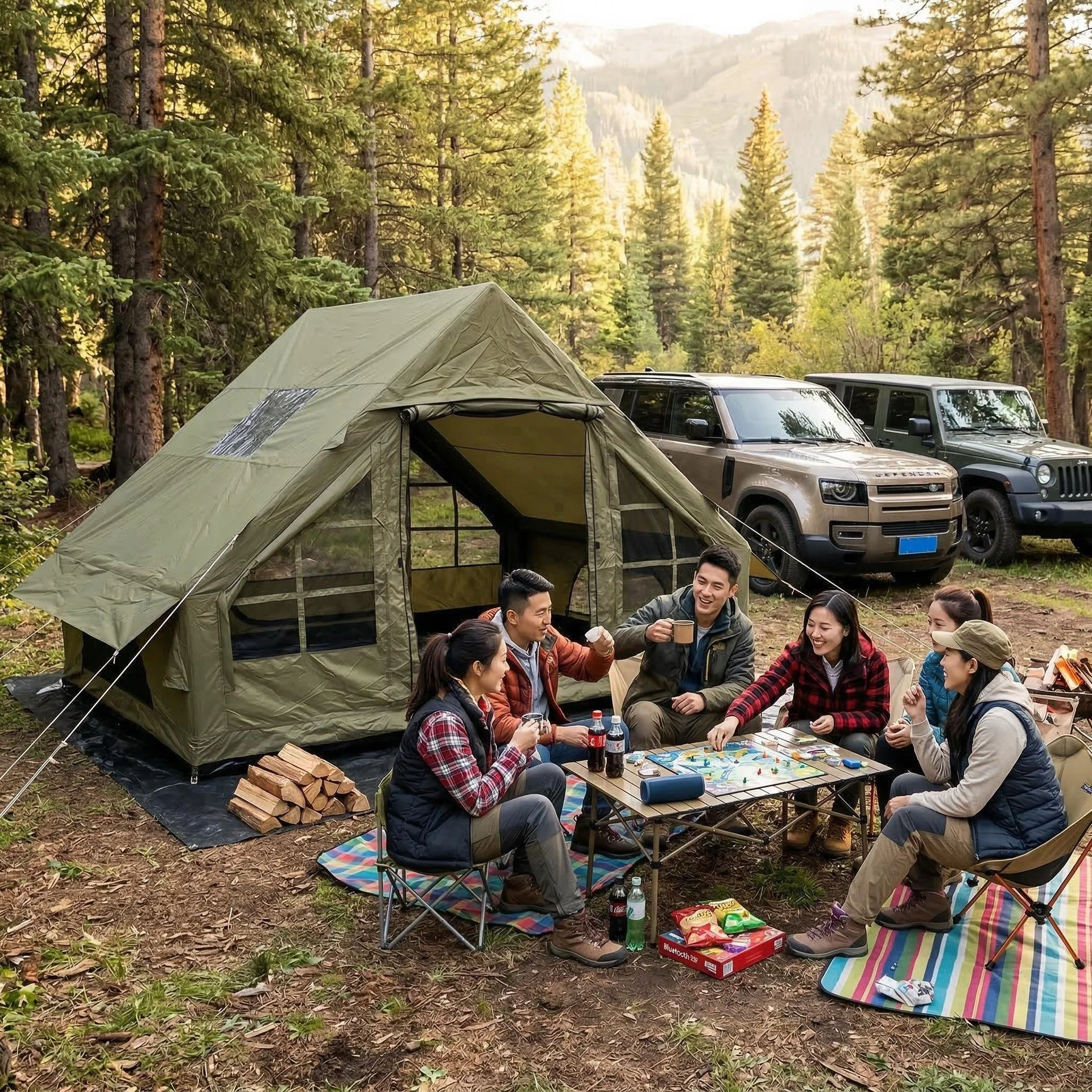 CampGlut Familienzelt für Outdoor und Camping-Ausflüge.
