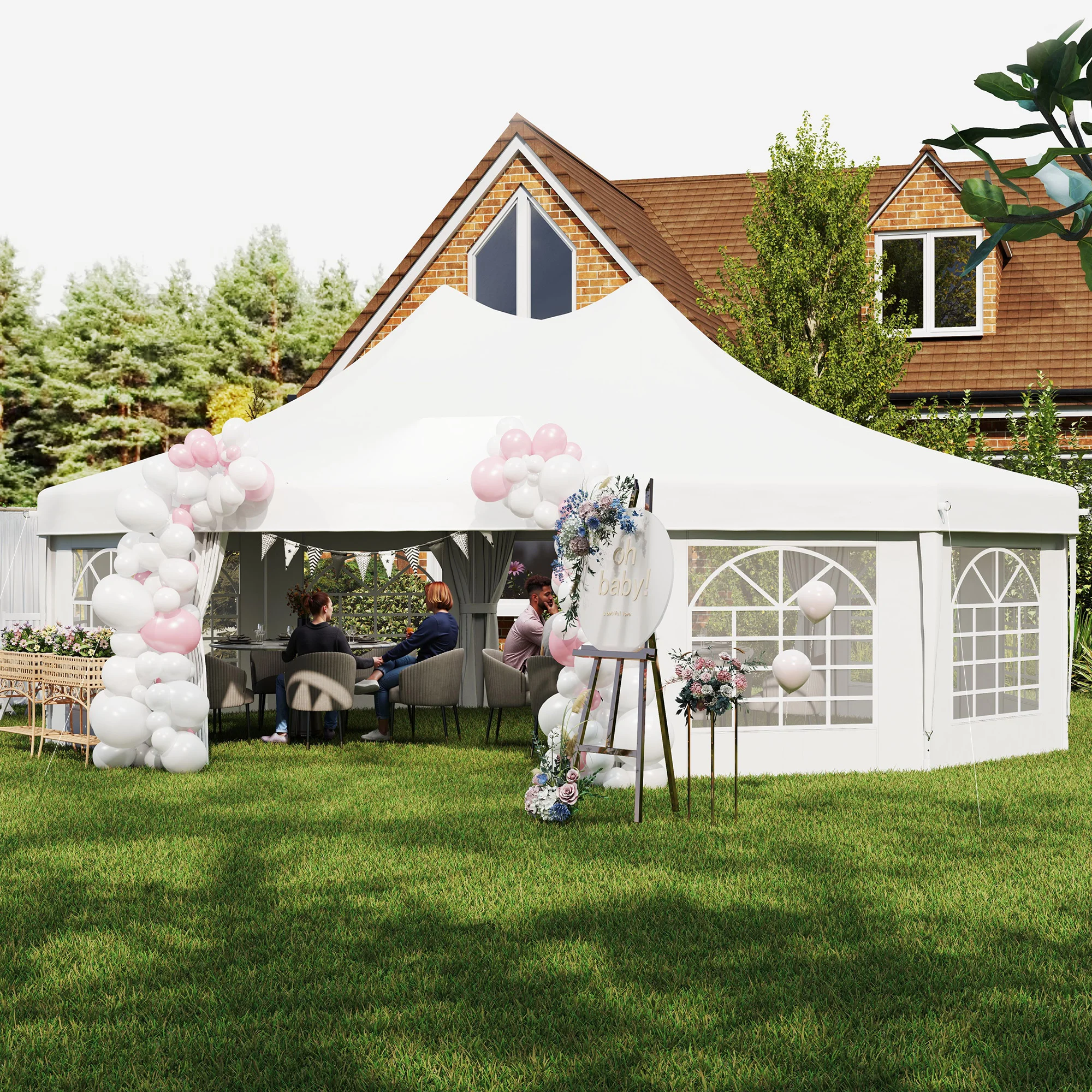 CampGlut Outdoor-Partyzelt, 29 x 21 Fuß, ideal für Feste.