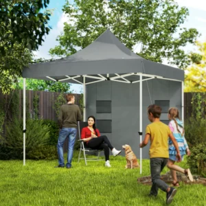 10 x 10 Schwerlast-Popup-Pavillon mit Seitenwand, UPF50+ Sonnenschutz mit Tas...
