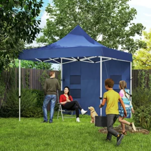 10 x 10 Schwerlast-Popup-Pavillon mit Seitenwand, UPF50+ Sonnenschutz mit Tas...