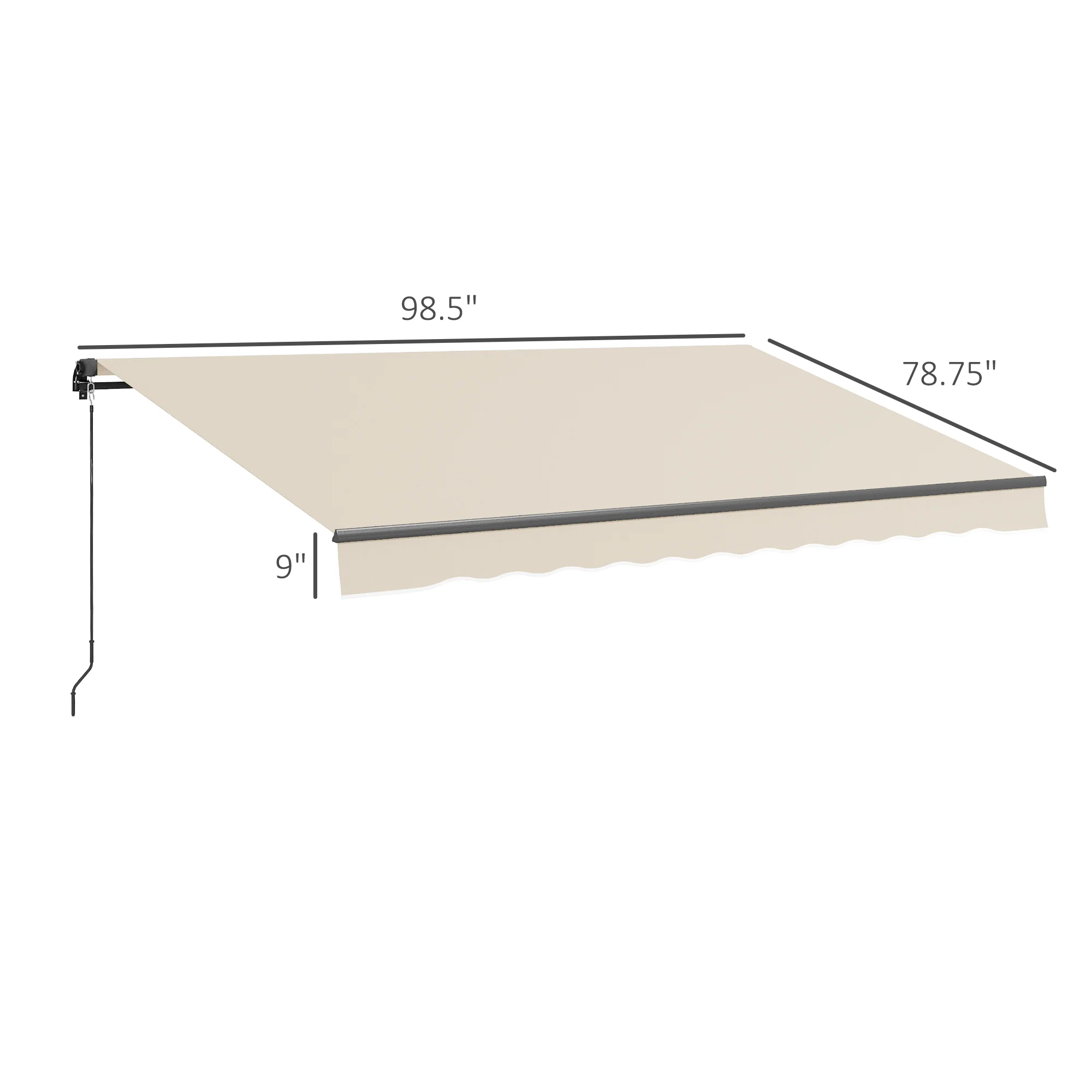 13 x 10 ausziehbare Markise, 280gsm UV-beständiger Sonnenschutz für Terrasse,... – Bild 3