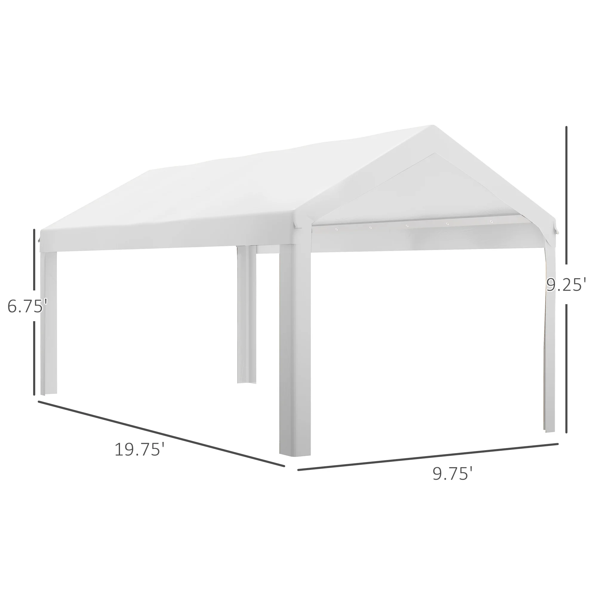 10 x 6m Carport Roof, UV-Resistant Replacement, White, Fits 84C-378V00 & 8... – Image 4