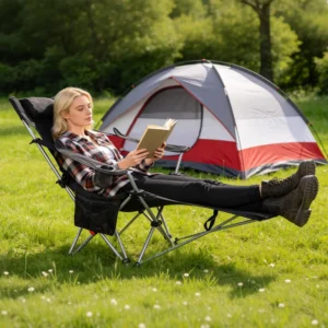 CampGlut Liegestuhl verstellbar für Outdoor.