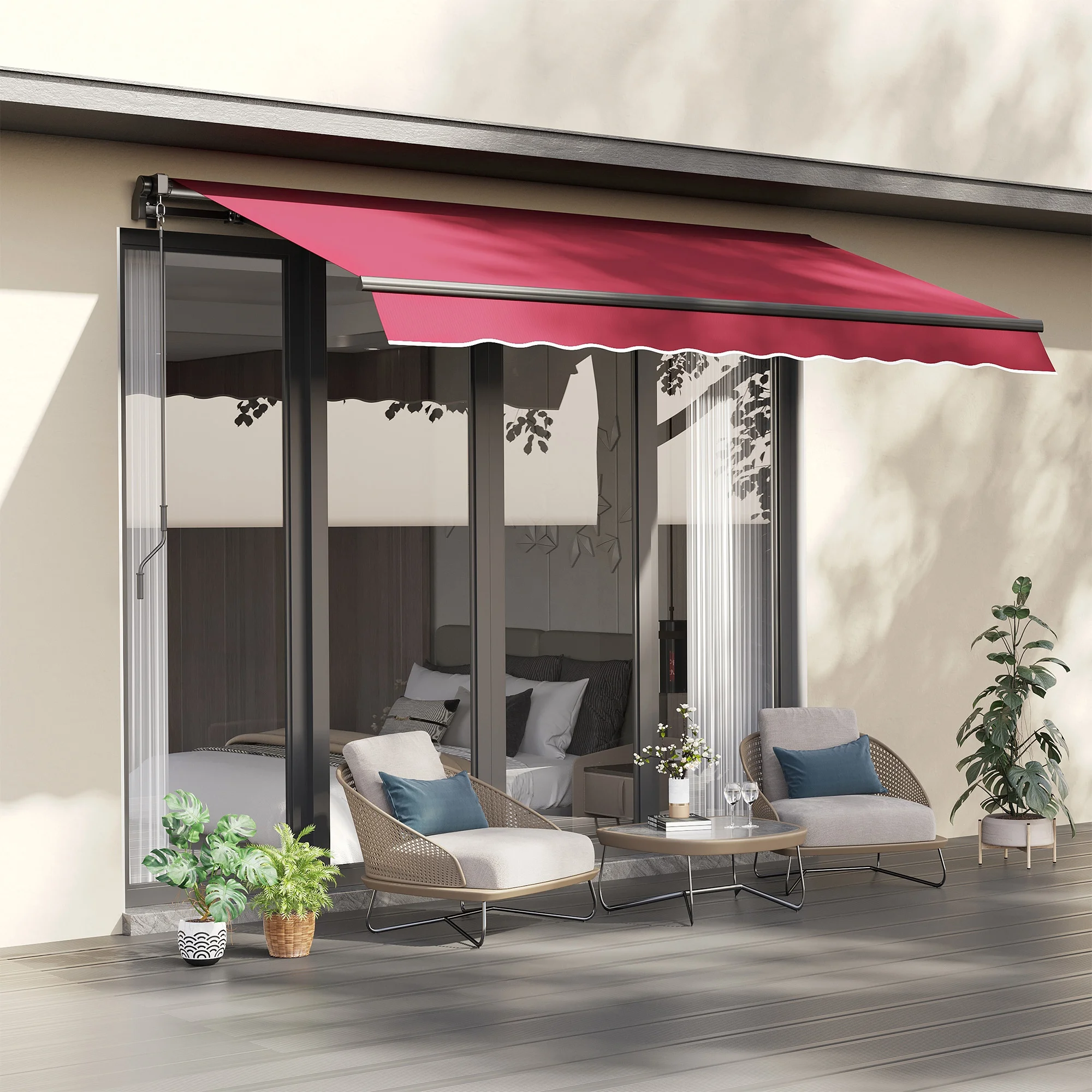 Ausziehbare Terrassenmarkise für Außentüren