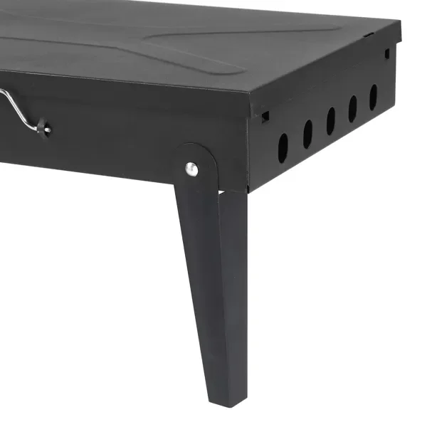 44x27x7cm Portable Square Charcoal Grill Black - Image 10