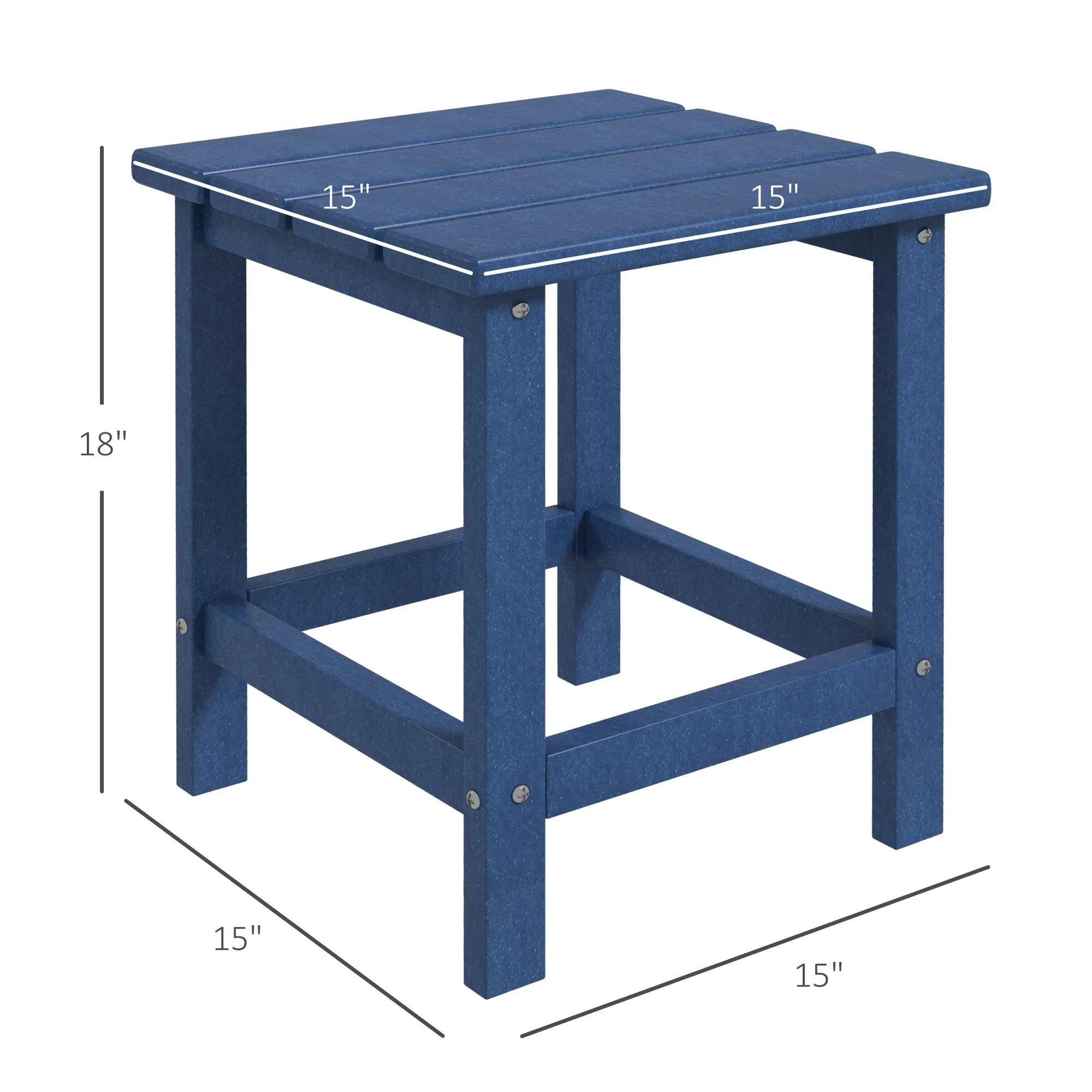 Terrassen-Seitentisch, 38 cm quadratischer Outdoor-Endtisch, HDPE-Kunststoff-... – Bild 6