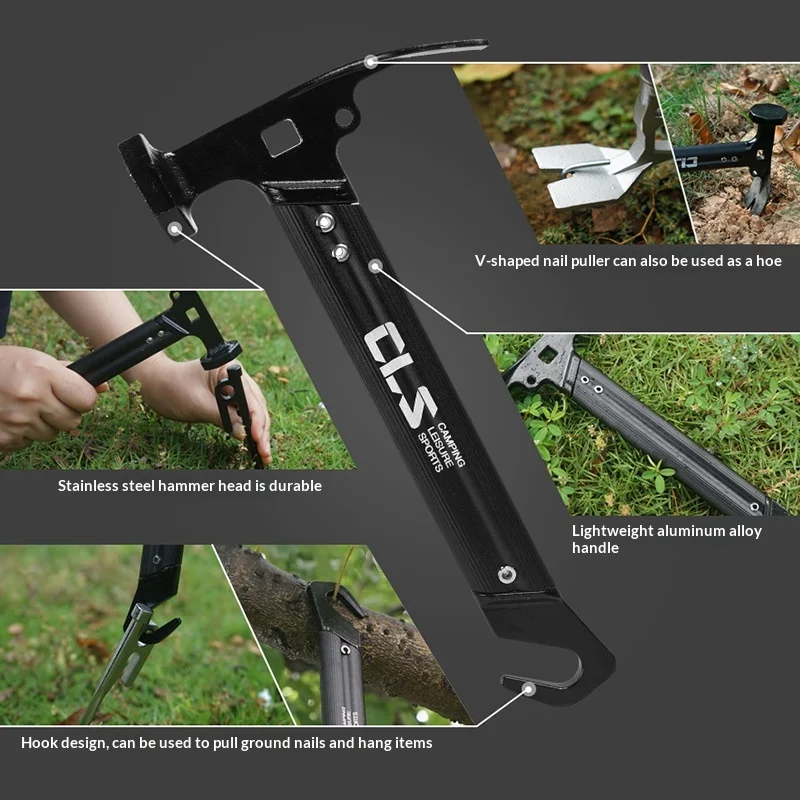 Outdoor-Edelstahl-Aluminiumlegierungs-Griff Camping-Bodenhammer für Heringe – Bild 5
