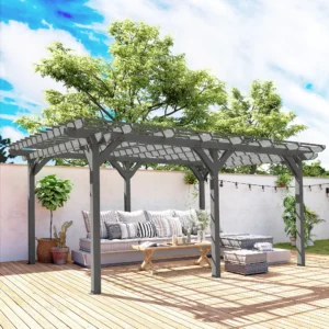 12 x 16 Außen-Pergola, Holz-Klettergerüst mit stabiler Struktur für Kletterpf...