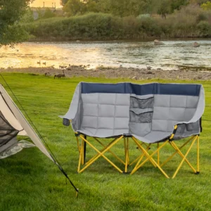 Liegesessel Campingstuhl, übergroßer Klappstuhl mit Tragetasche & Getränkehal...