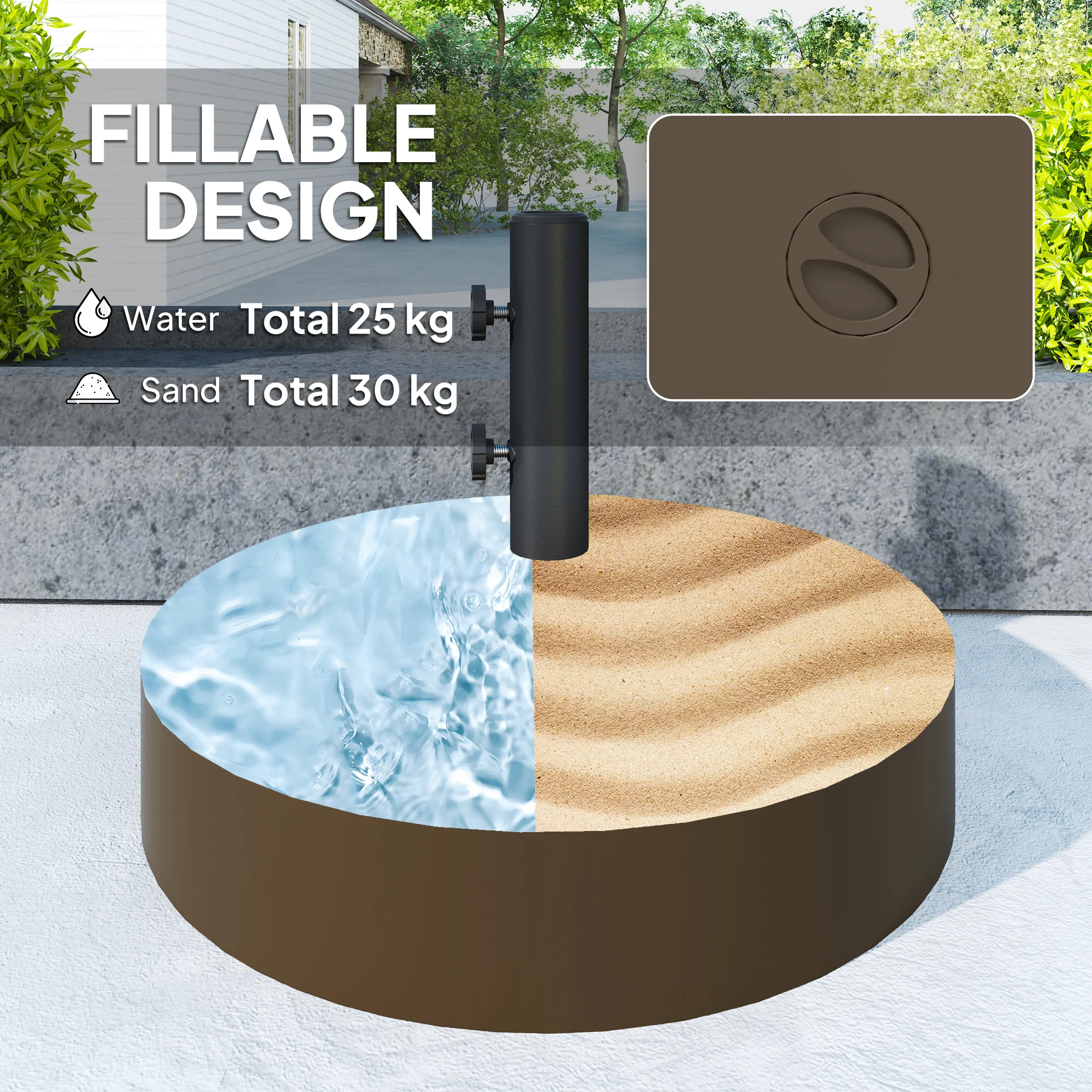 Terrassenschirmständer, schwerer Outdoor-Schirmständer, bis 30 kg mit Stand o... – Bild 4