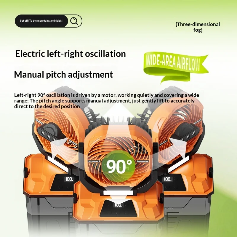 CampGlut Akku-betriebener Outdoor-Ventilator für Camping.