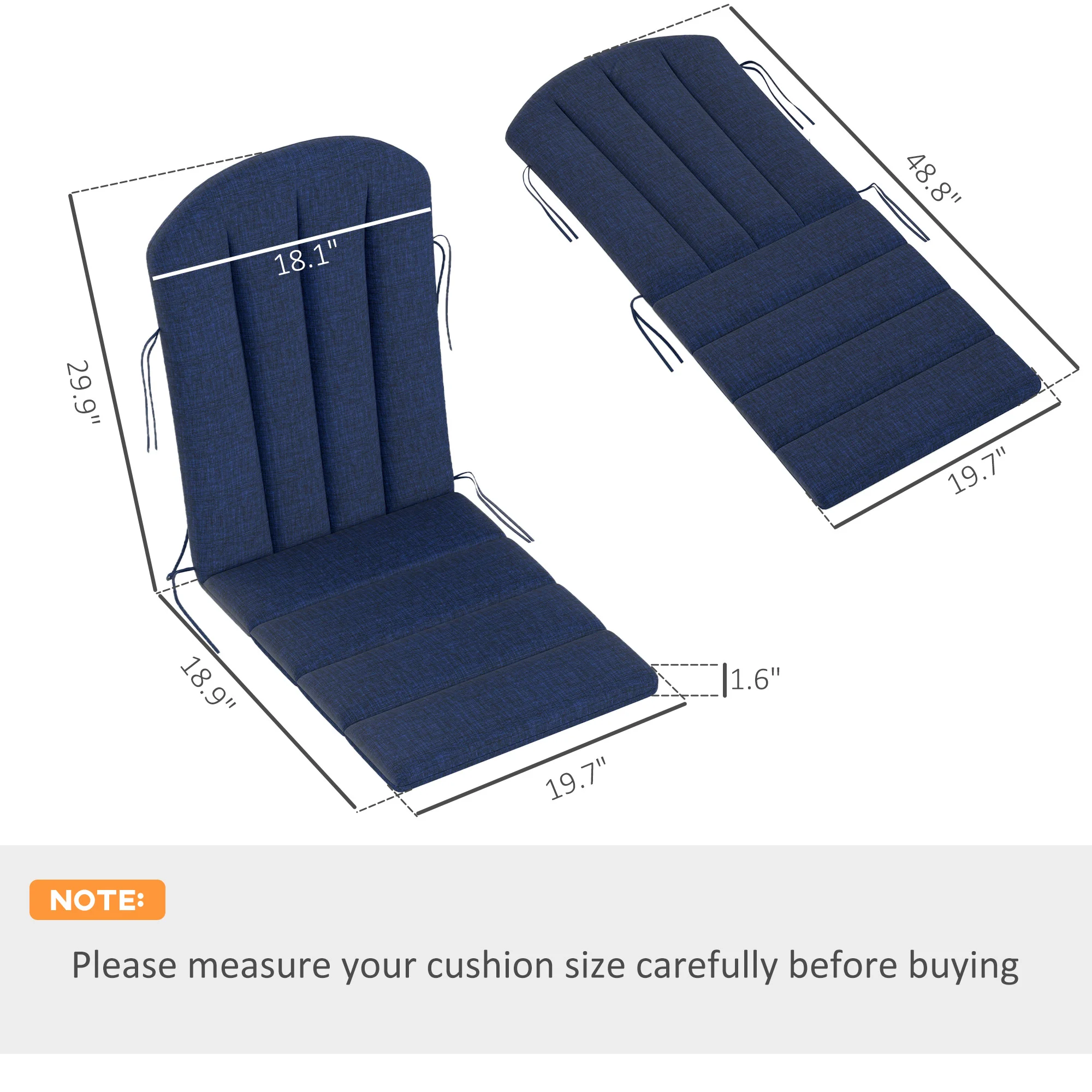 Set of 4 Outdoor Chair Cushions – Bild 4