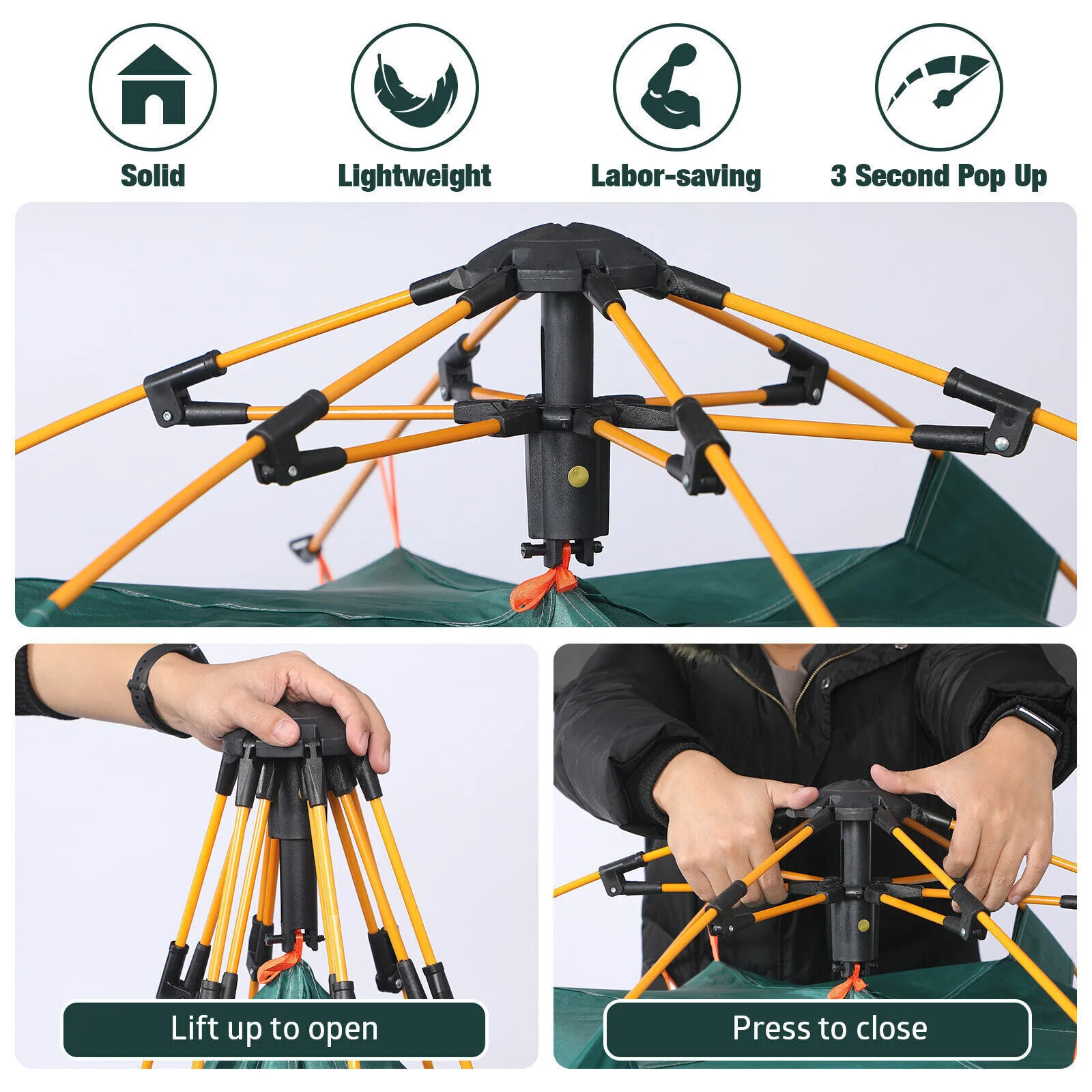 CampGlut Zelt-Rückseite, belüftet, für Outdoor-Camping.