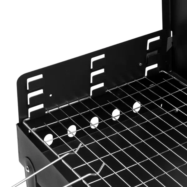 44x27x7cm tragbarer quadratischer Holzkohlegrill schwarz