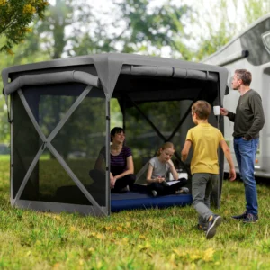 11 x 11ft Pop-Up-Gazebo-Sichtschutzzelt mit abnehmbarem Dach, aufrollbaren Wi...