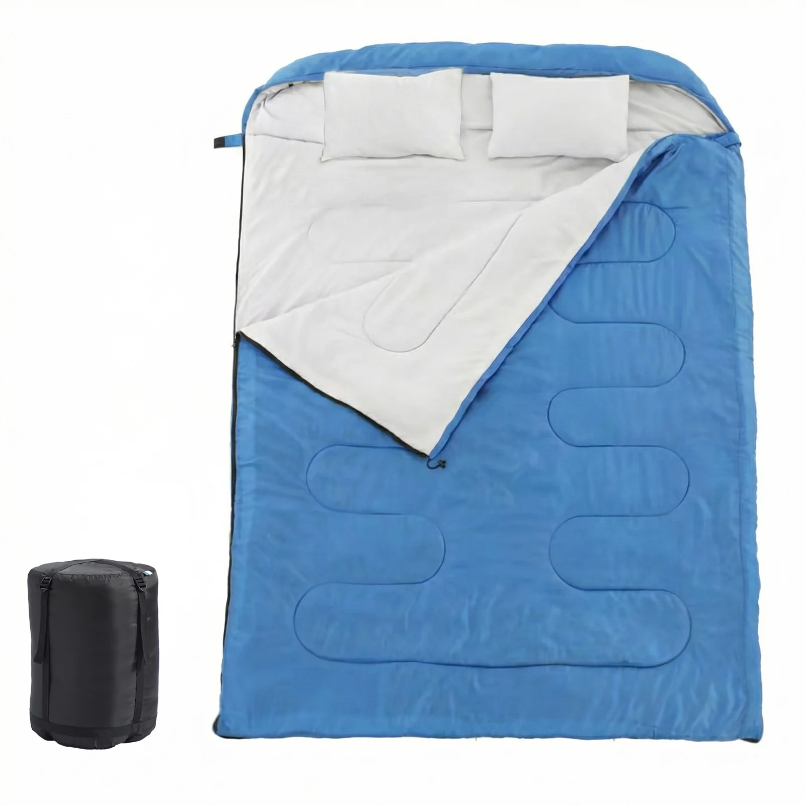 CampGlut Schlafsack mit weichem Kissen, warmes und gemütliches Design.