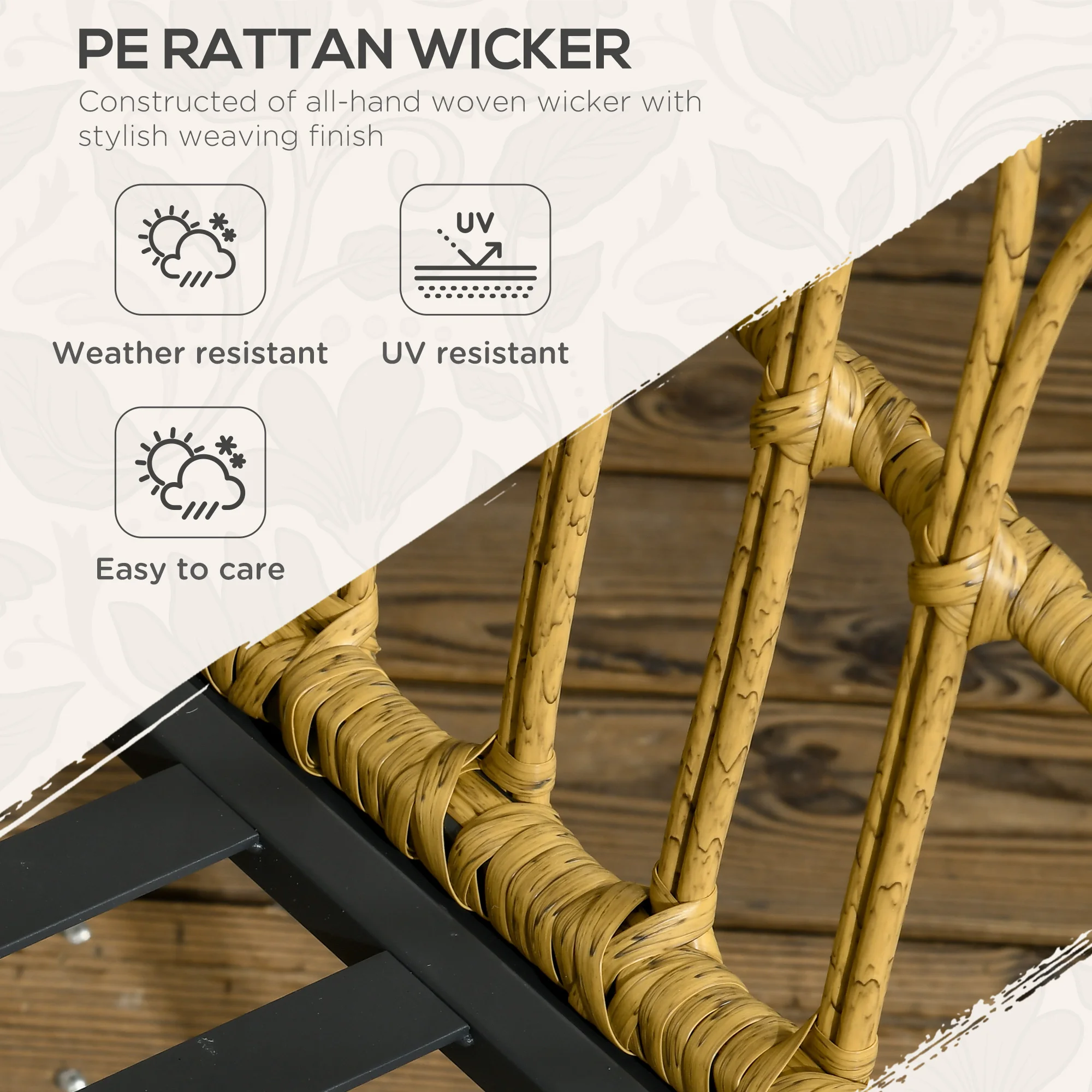 Wicker Outdoor Rocking Chair Set – Bild 2