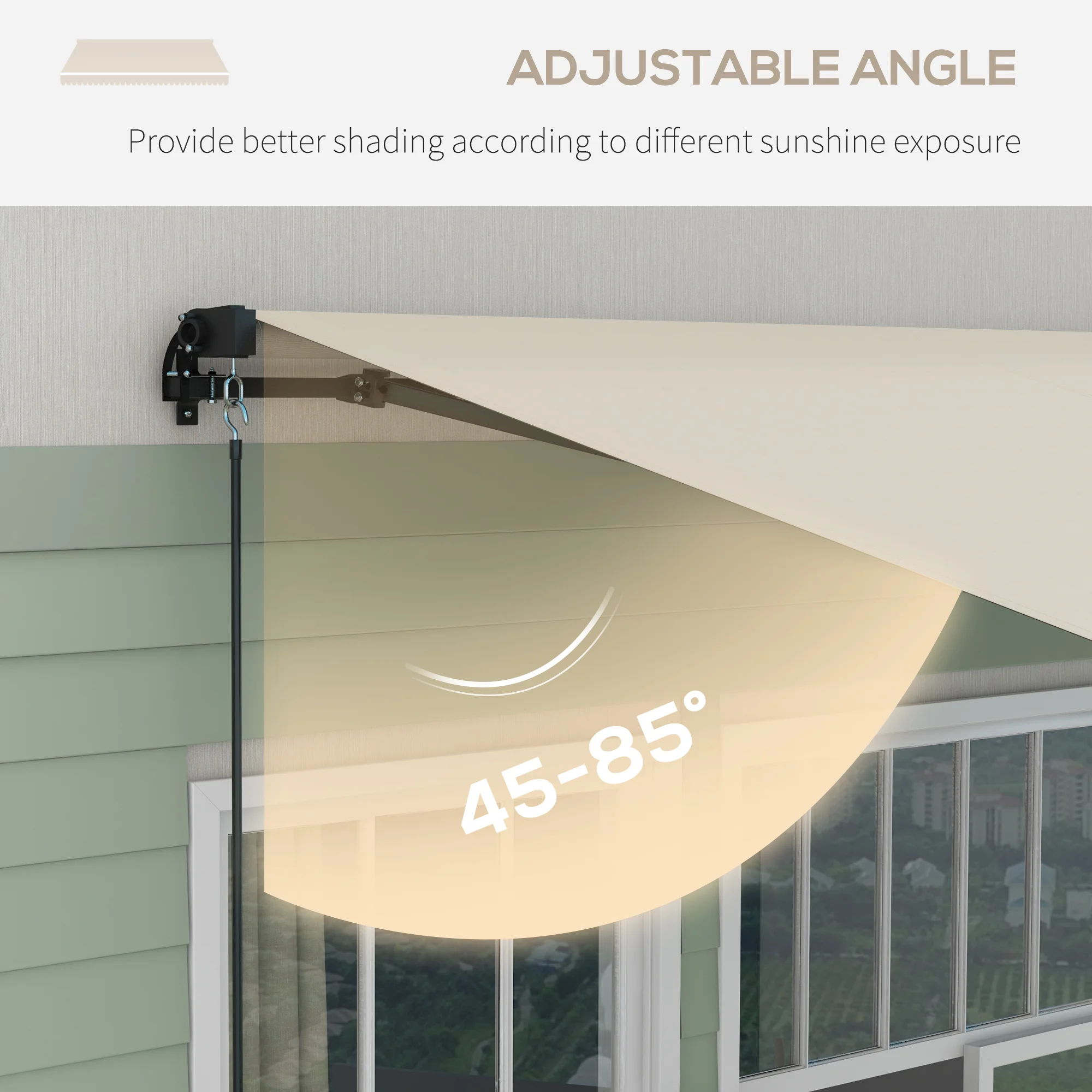 13 x 10 ausziehbare Markise, 280gsm UV-beständiger Sonnenschutz für Terrasse,... – Bild 4