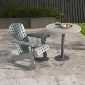 Grauer Adirondack-Sessel aus Holz, mit Latten-Design, Fächer-Rückenlehne, für...