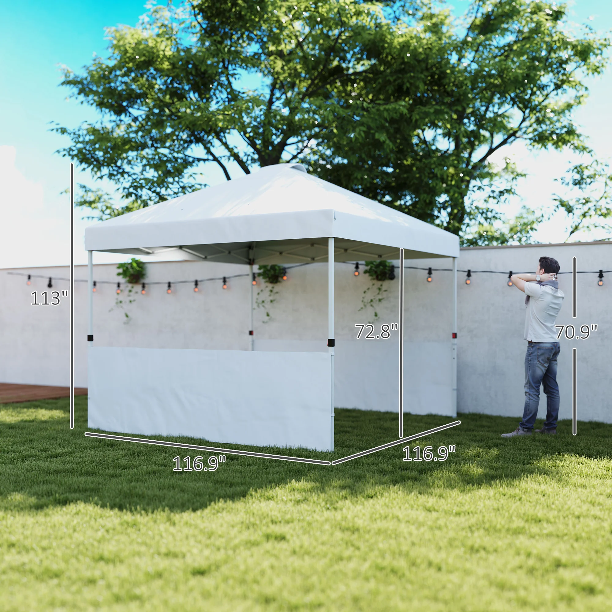 Toldo plegable 10x10 con 2 paredes laterales, UV50+, protección solar con bolsa de transporte,... - Image 6