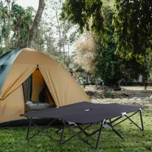 CampGlut 2-Person Campingbett für Erwachsene, 127 cm breit, schwarz.