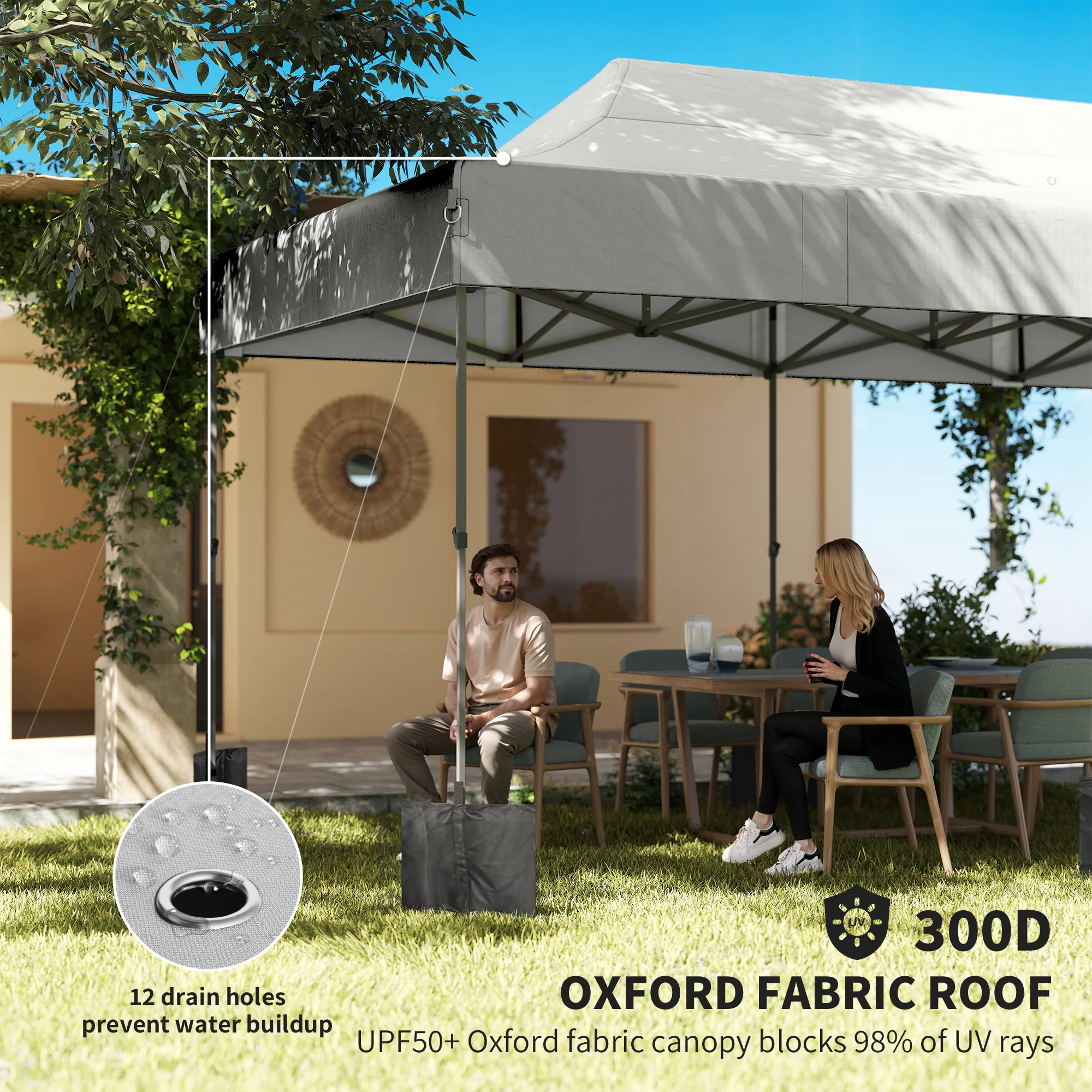 CampGlut 10x20 Pop-Up-Campingzelt mit Schatten.
