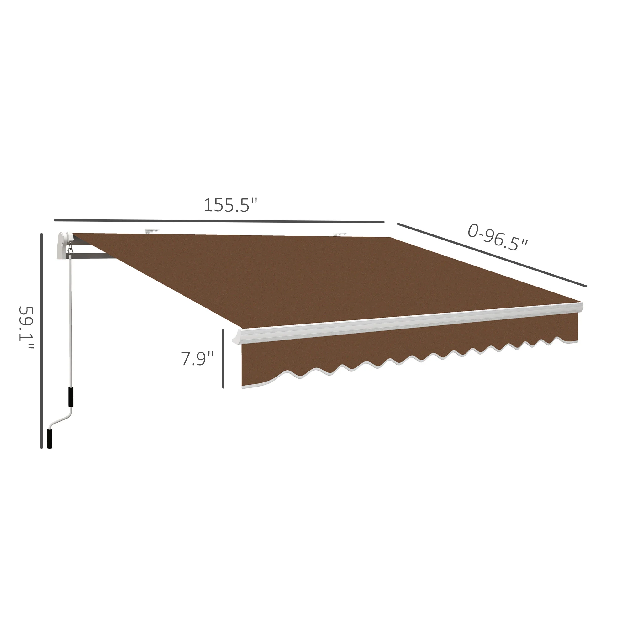 13 x 8 Einziehmarkise, Terrassen-Sonnenschutz mit Handkurbel, UV- & wasserabw... – Bild 4