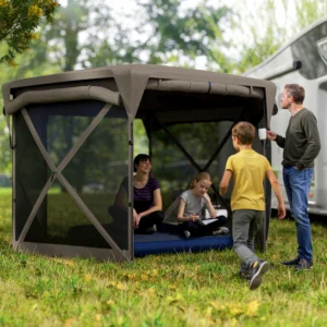11 x 11ft Pop-Up-Gazebo-Sichtschutz-Zelt mit abnehmbarem Dach, aufrollbaren W...