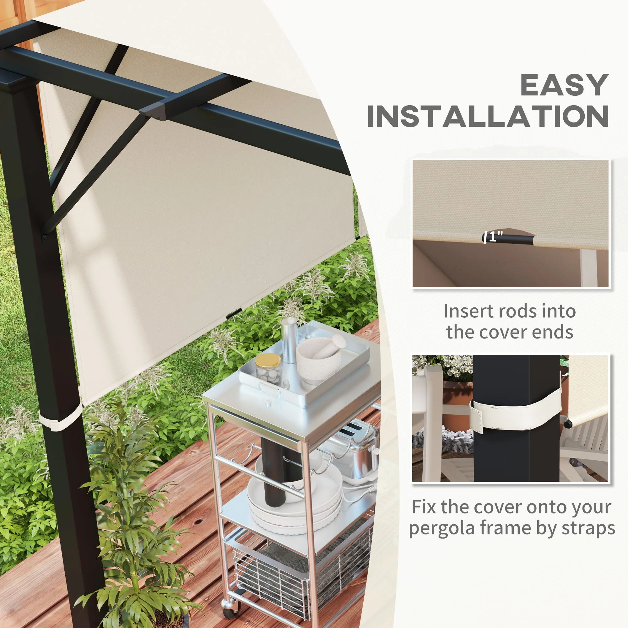 2er-Set Pergola Ersatzdach, UV-Schutz, einfache Montage, für 10x12ft Pergola,... – Bild 5