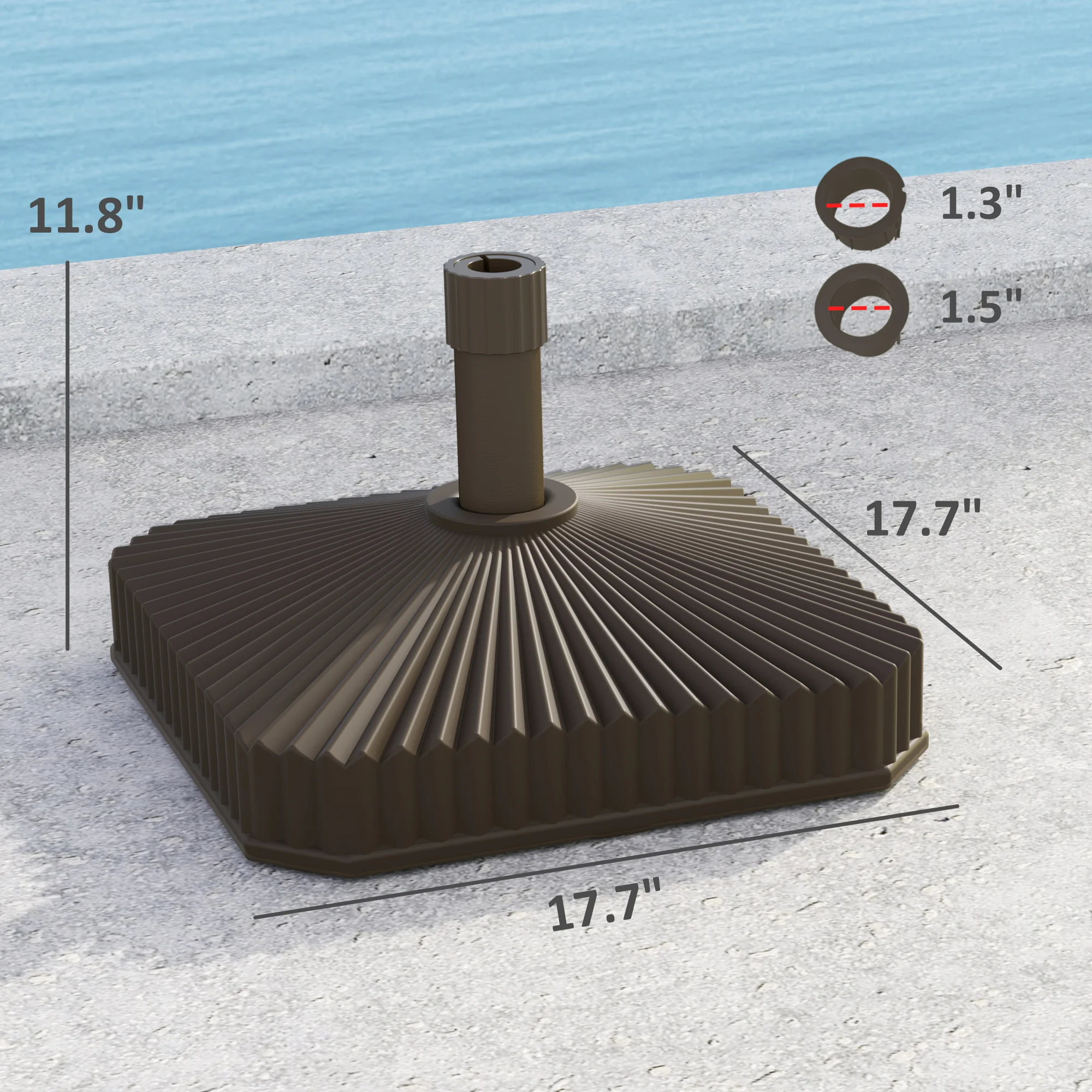 Viereckiger Terrassenschirmständer, schwerlast, bis 19 kg mit Sand oder 15 kg... – Bild 5