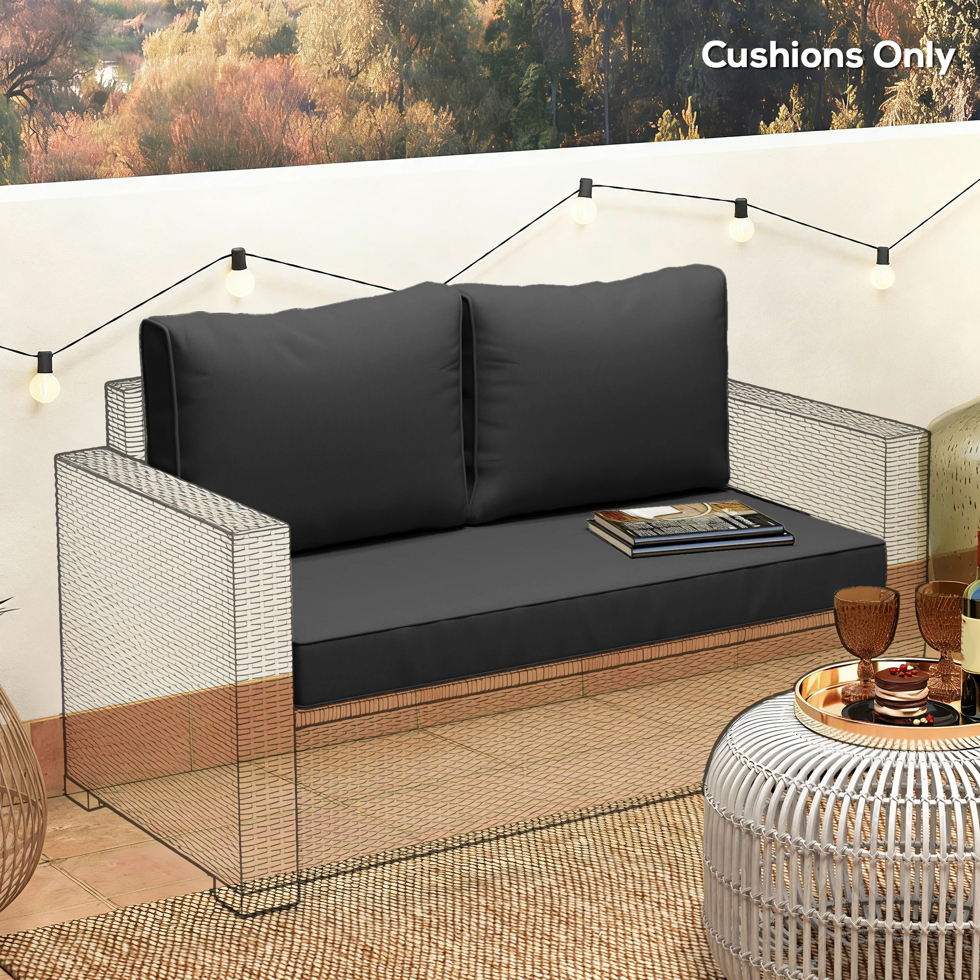 CampGlut Gartenstuhl Kissen 2er-Set für Camping und Terrasse.