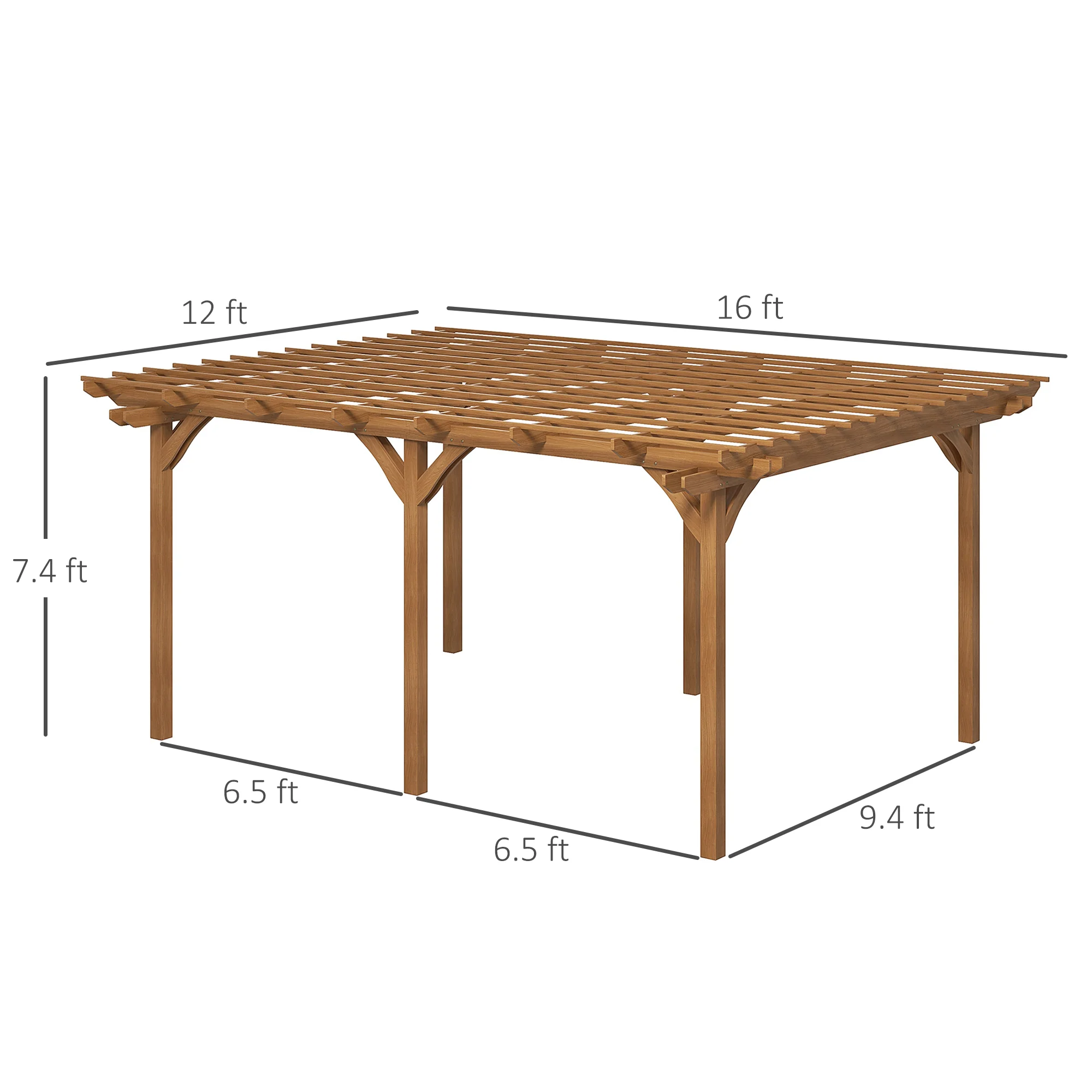 CampGlut Holz Rankgitter Pergola Outdoor für Pflanzen.